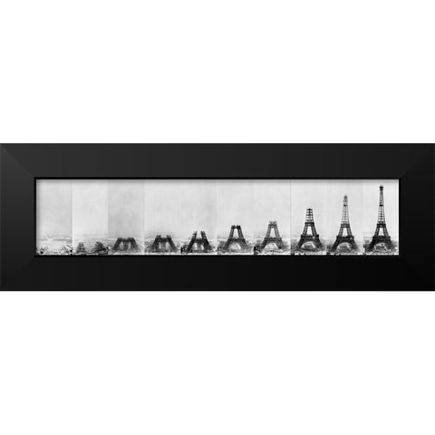 Building Eiffel Black Modern Wood Framed Art Print by Vintage Apple Collection