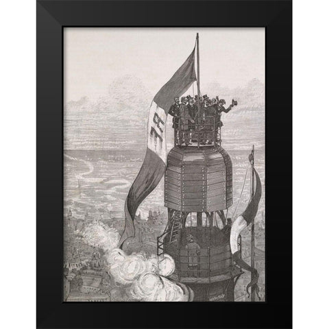 La Tour Eiffel - Ache`vement Black Modern Wood Framed Art Print by Vintage Apple Collection