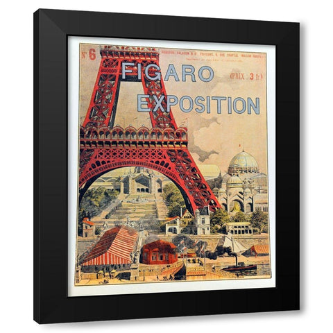 Figaro Expo Black Modern Wood Framed Art Print by Vintage Apple Collection