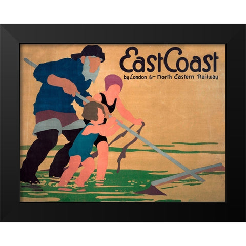 East Coast By London Black Modern Wood Framed Art Print by Vintage Apple Collection