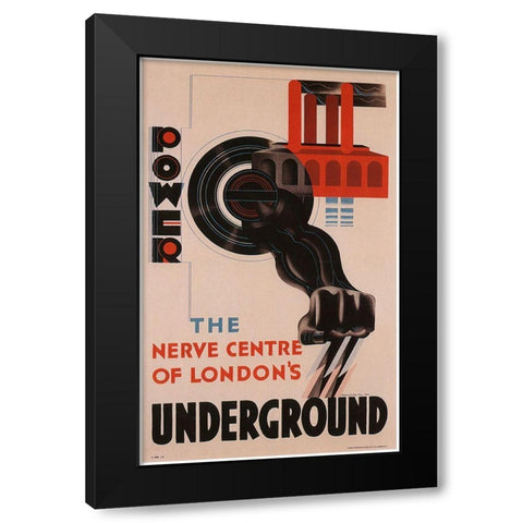 London Brightest Black Modern Wood Framed Art Print with Double Matting by Vintage Apple Collection