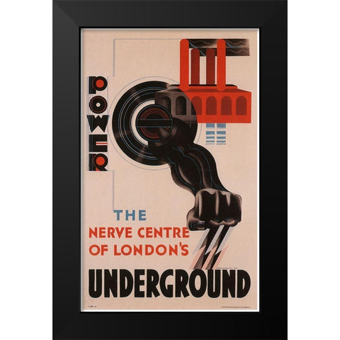 London Brightest Black Modern Wood Framed Art Print by Vintage Apple Collection