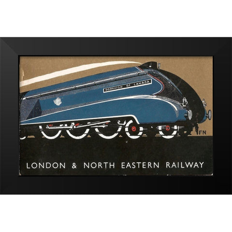 London Eastern Rail Black Modern Wood Framed Art Print by Vintage Apple Collection