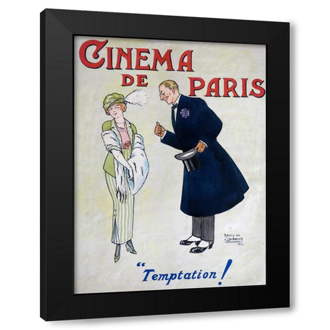 Cinema De Paris Black Modern Wood Framed Art Print with Double Matting by Vintage Apple Collection