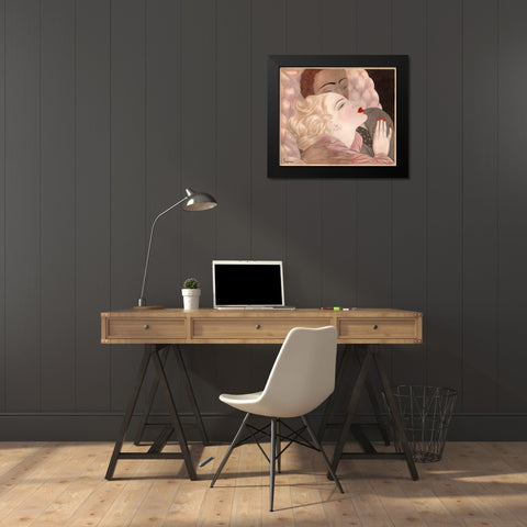Love By Le Pape Black Modern Wood Framed Art Print by Vintage Apple Collection