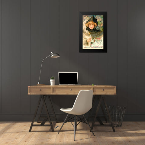 Halloween Eleven.tif Black Modern Wood Framed Art Print by Vintage Apple Collection