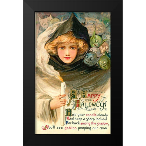 Halloween Eleven.tif Black Modern Wood Framed Art Print by Vintage Apple Collection