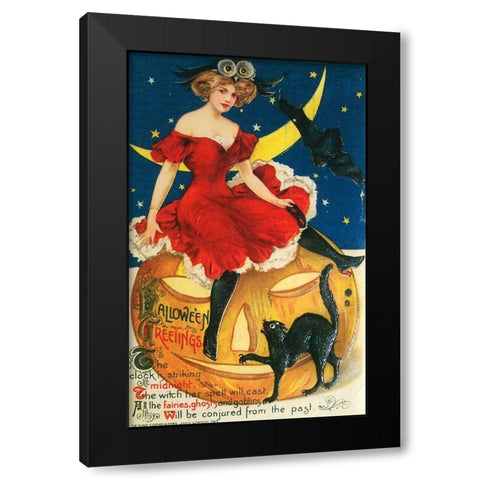 Halloween Red Dress Large.tif Black Modern Wood Framed Art Print with Double Matting by Vintage Apple Collection