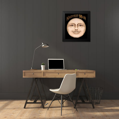 The Harvest Moon.tif Black Modern Wood Framed Art Print by Vintage Apple Collection