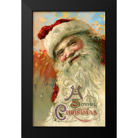 Santa III Black Modern Wood Framed Art Print by Vintage Apple Collection