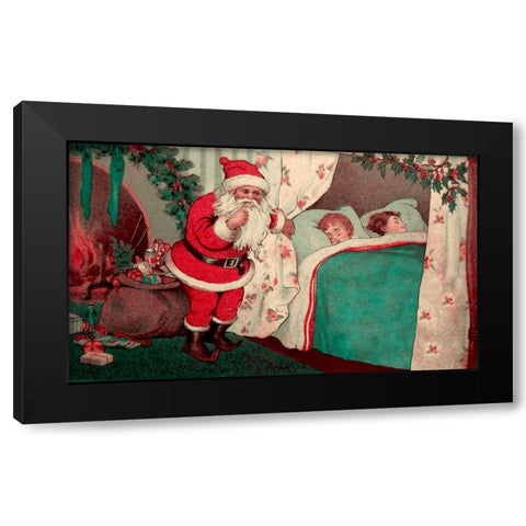 Sleeping Children Black Modern Wood Framed Art Print with Double Matting by Vintage Apple Collection