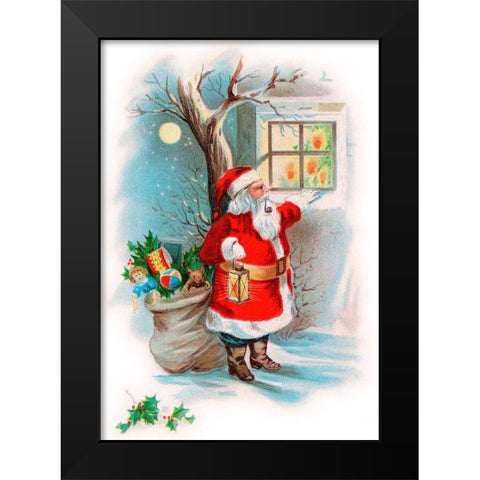 Vintage Xmas 2 Black Modern Wood Framed Art Print by Vintage Apple Collection