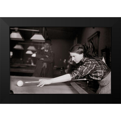 Pool Black Modern Wood Framed Art Print by Vintage Apple Collection