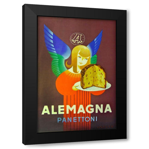 Alemagna Bread Black Modern Wood Framed Art Print by Vintage Apple Collection