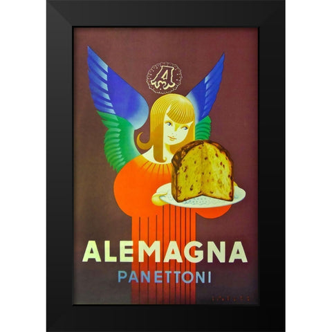 Alemagna Bread Black Modern Wood Framed Art Print by Vintage Apple Collection