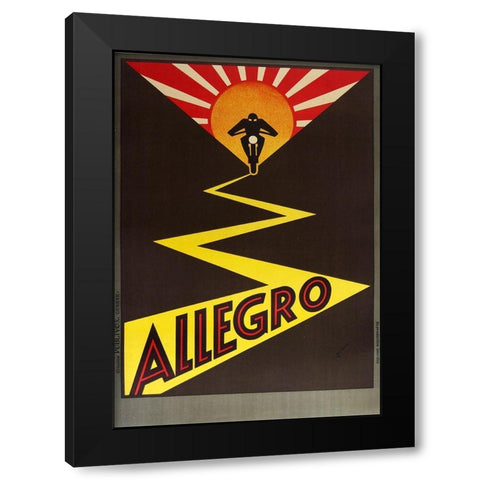 Allegro Black Modern Wood Framed Art Print by Vintage Apple Collection