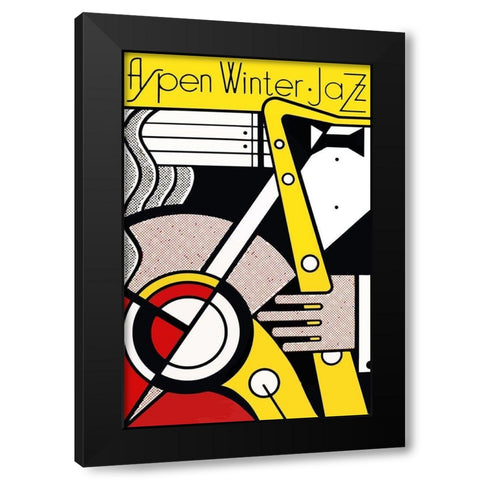 Apen Winter Jazz Black Modern Wood Framed Art Print with Double Matting by Vintage Apple Collection