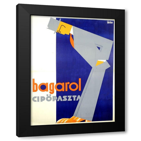 Bagarol Shoes Black Modern Wood Framed Art Print with Double Matting by Vintage Apple Collection