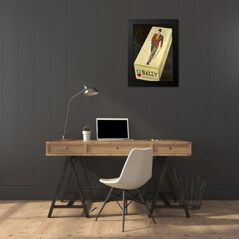 Bally Box Black Modern Wood Framed Art Print by Vintage Apple Collection