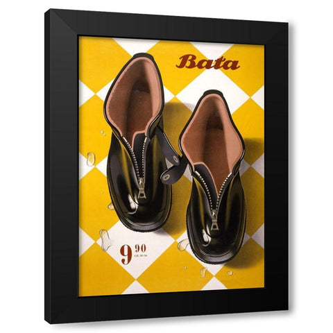 Bata Rubbers Black Modern Wood Framed Art Print by Vintage Apple Collection