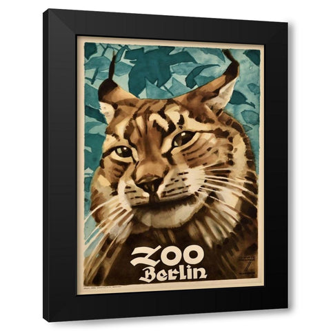 Berlin Zoo Black Modern Wood Framed Art Print with Double Matting by Vintage Apple Collection