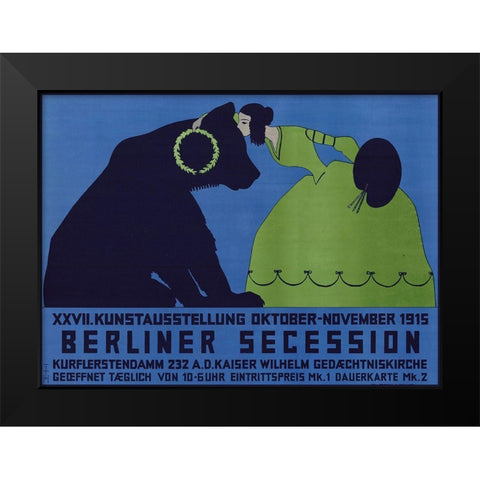 Berliner Secession Black Modern Wood Framed Art Print by Vintage Apple Collection