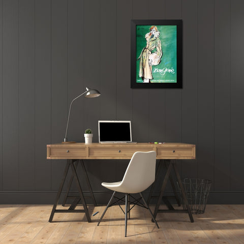 Bon Genie Black Modern Wood Framed Art Print by Vintage Apple Collection