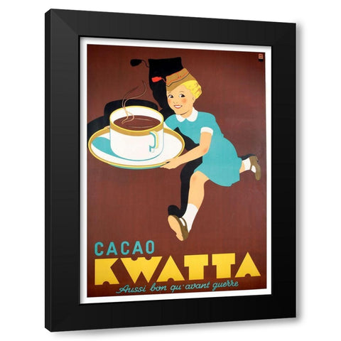 Cocoa Kwatta Black Modern Wood Framed Art Print by Vintage Apple Collection