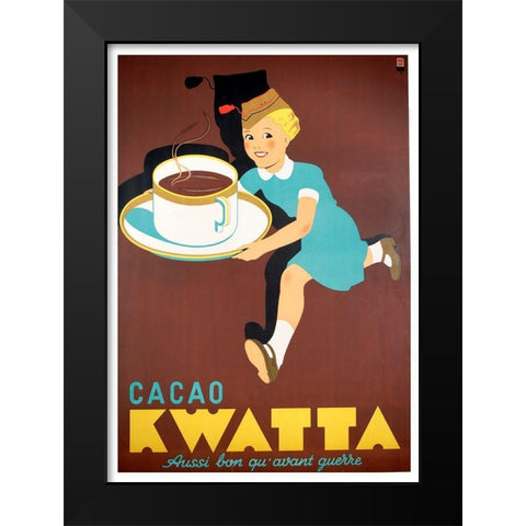 Cocoa Kwatta Black Modern Wood Framed Art Print by Vintage Apple Collection