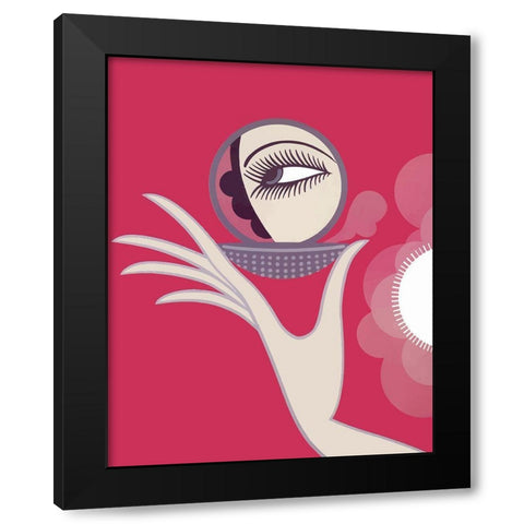 Compact Vanity Black Modern Wood Framed Art Print with Double Matting by Vintage Apple Collection