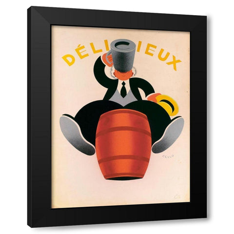 Delicious Beer Black Modern Wood Framed Art Print with Double Matting by Vintage Apple Collection