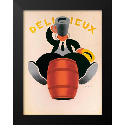 Delicious Beer Black Modern Wood Framed Art Print by Vintage Apple Collection
