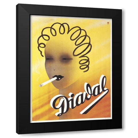 Diadal Black Modern Wood Framed Art Print with Double Matting by Vintage Apple Collection