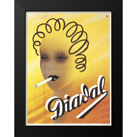 Diadal Black Modern Wood Framed Art Print by Vintage Apple Collection