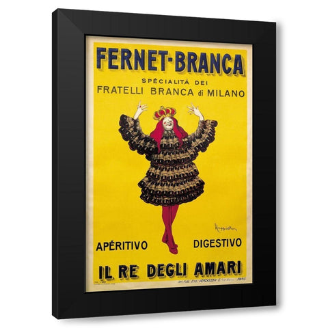 Fernet Branca Yellow Black Modern Wood Framed Art Print by Vintage Apple Collection