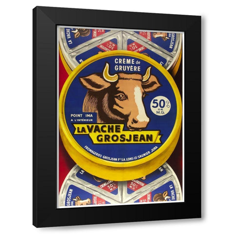 French Cheese Gruyere Black Modern Wood Framed Art Print by Vintage Apple Collection