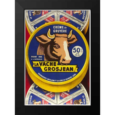 French Cheese Gruyere Black Modern Wood Framed Art Print by Vintage Apple Collection