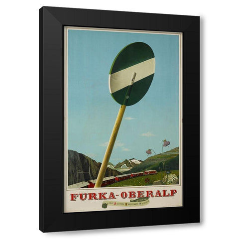 Furka Oberalp Black Modern Wood Framed Art Print with Double Matting by Vintage Apple Collection
