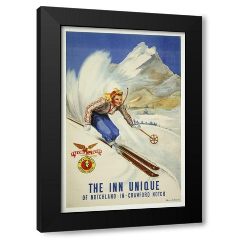 Inn Unique Black Modern Wood Framed Art Print by Vintage Apple Collection