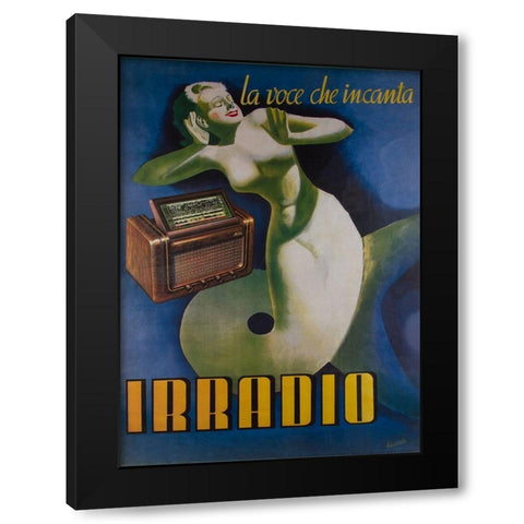 Irradio Black Modern Wood Framed Art Print by Vintage Apple Collection