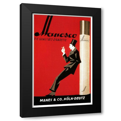Manesco Black Modern Wood Framed Art Print by Vintage Apple Collection