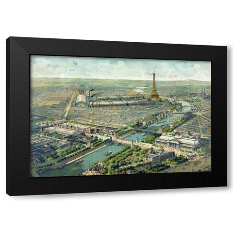 Paris Expo - Rare Black Modern Wood Framed Art Print by Vintage Apple Collection