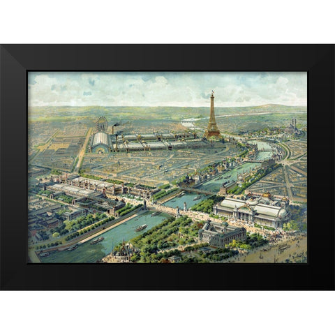 Paris Expo - Rare Black Modern Wood Framed Art Print by Vintage Apple Collection