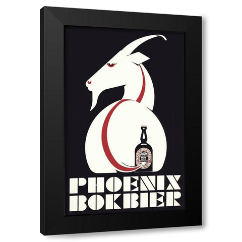Phoenix1928-1 Black Modern Wood Framed Art Print with Double Matting by Vintage Apple Collection