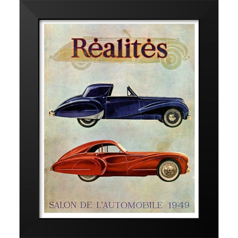 Realites Black Modern Wood Framed Art Print by Vintage Apple Collection