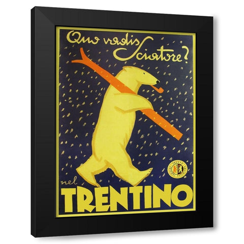 Trentino Black Modern Wood Framed Art Print with Double Matting by Vintage Apple Collection