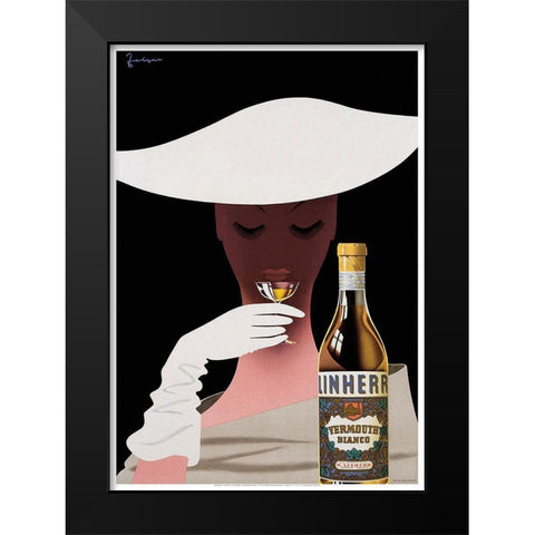 Vermouth Black Modern Wood Framed Art Print by Vintage Apple Collection