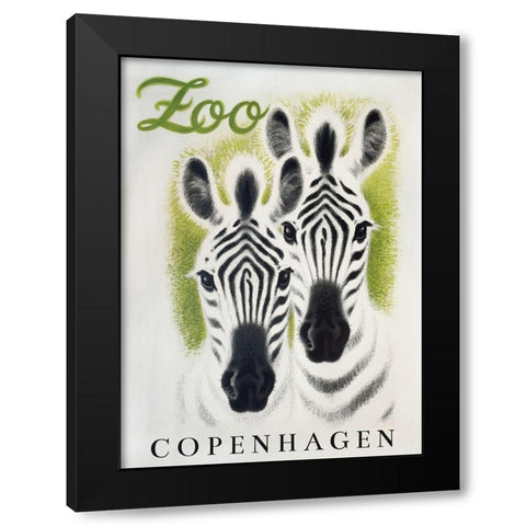 Copenhagen Zoo Black Modern Wood Framed Art Print with Double Matting by Vintage Apple Collection