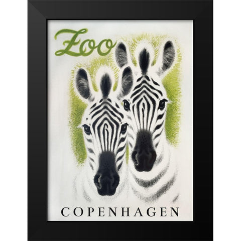 Copenhagen Zoo Black Modern Wood Framed Art Print by Vintage Apple Collection