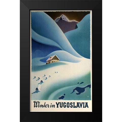 Yugoslavia Black Modern Wood Framed Art Print by Vintage Apple Collection